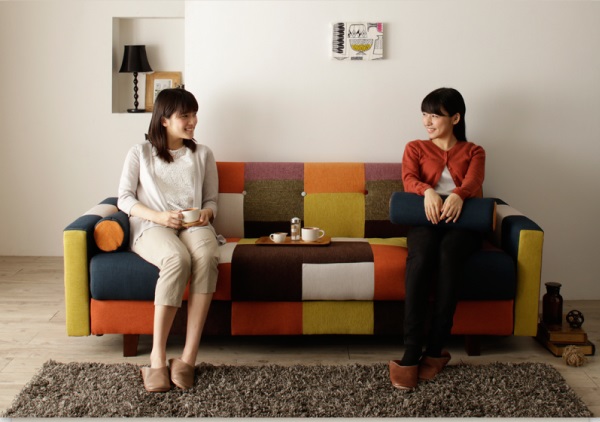 デザインソファベッド・パッチワーク【Legouix】ルグー