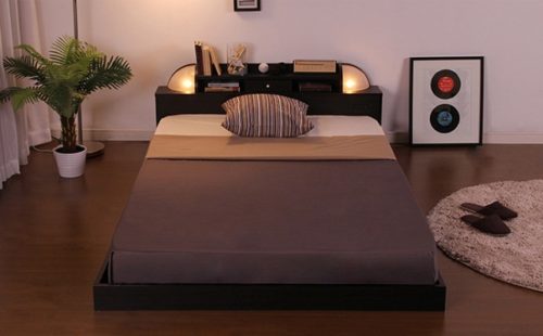 棚・コンセント・照明 すのこ仕様フロアベッド『ENNER』エナー