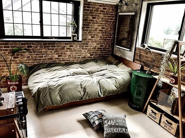 インダストリアルの寝室