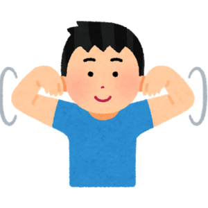 肩周りのぐるぐる回してのストレッチ