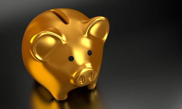 ゴールド豚の貯金箱