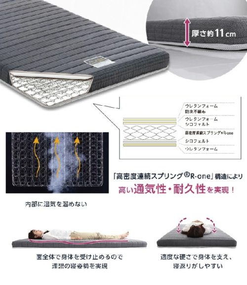 フランスベッド折り畳めるスプリングマットレス日本製
