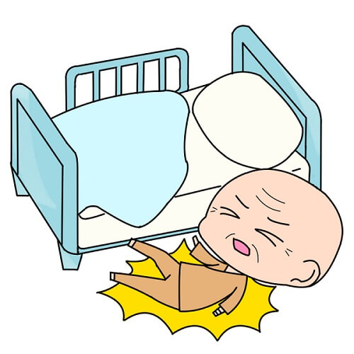 ベッドから転落
