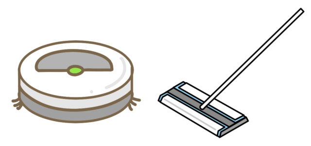 お掃除ロボットとクイックルワイパー