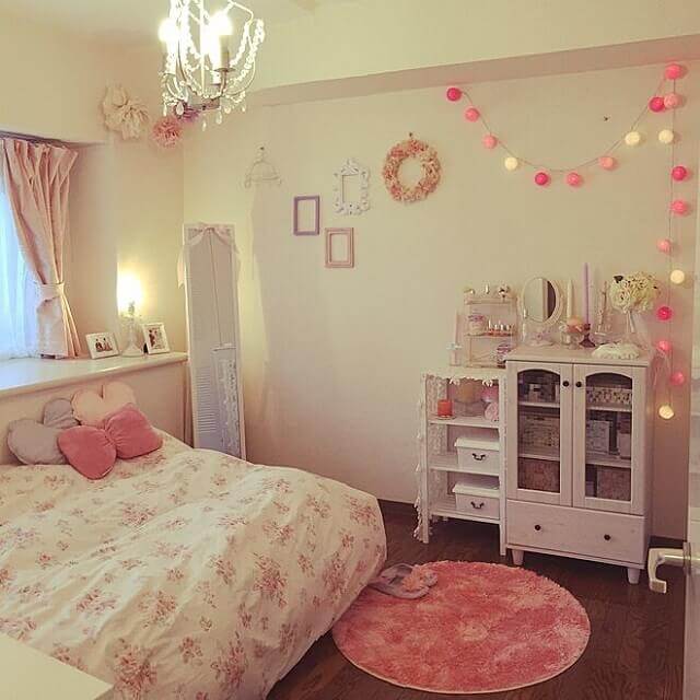 姫系インテリア部屋の実例