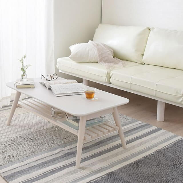 ホワイトレザーソファベッド事例