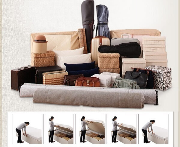 跳ね上げ収納ベッド