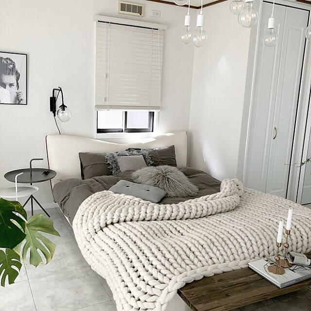 北欧テイストの寝室