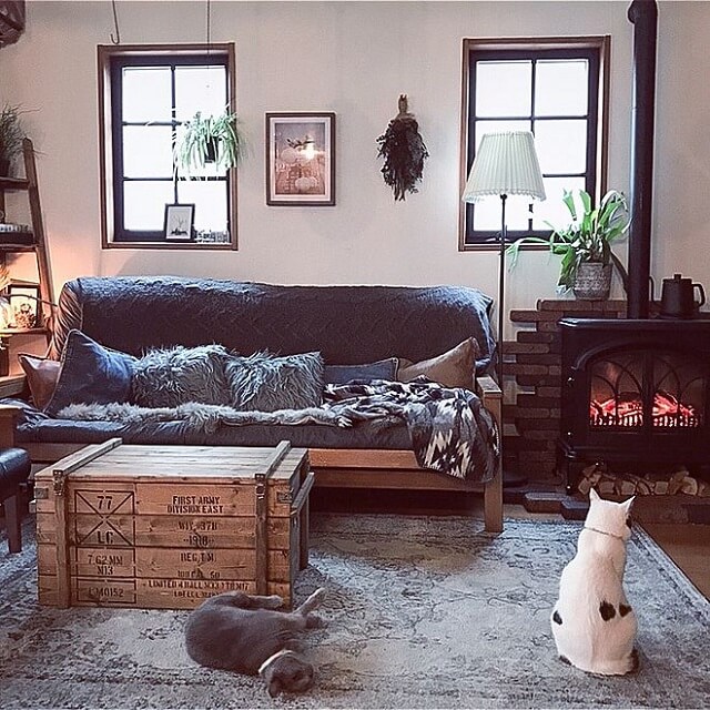 男前インテリアの布団ソファベッド