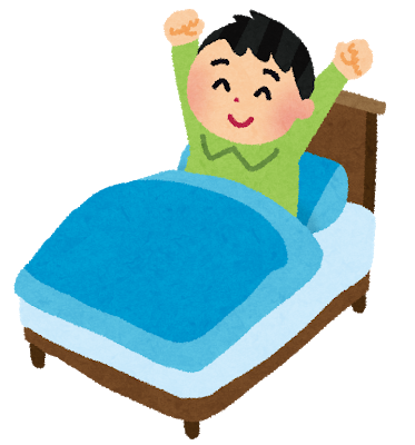 ベッドで起床