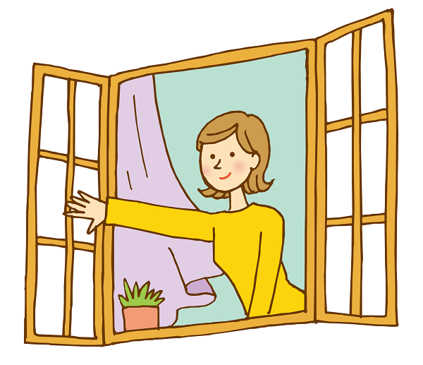 窓を開けて換気する
