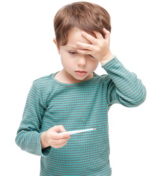 風邪をひいた子供