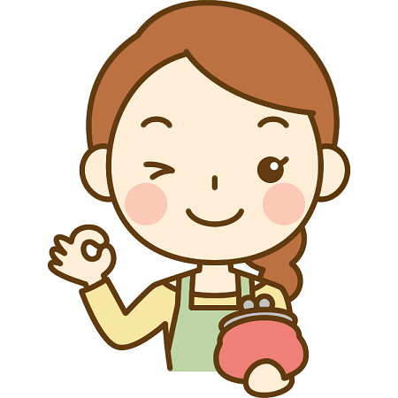 財布を持ってOKする主婦