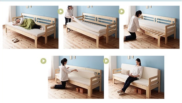 ソファベッドのスライド式