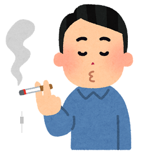 タバコ吸う男性