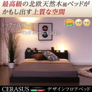 棚･コンセント付すのこ床デザインフロアベッド『CERASUS』